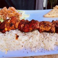 Chicken Kabob Entree · Cooked on a skewer.
