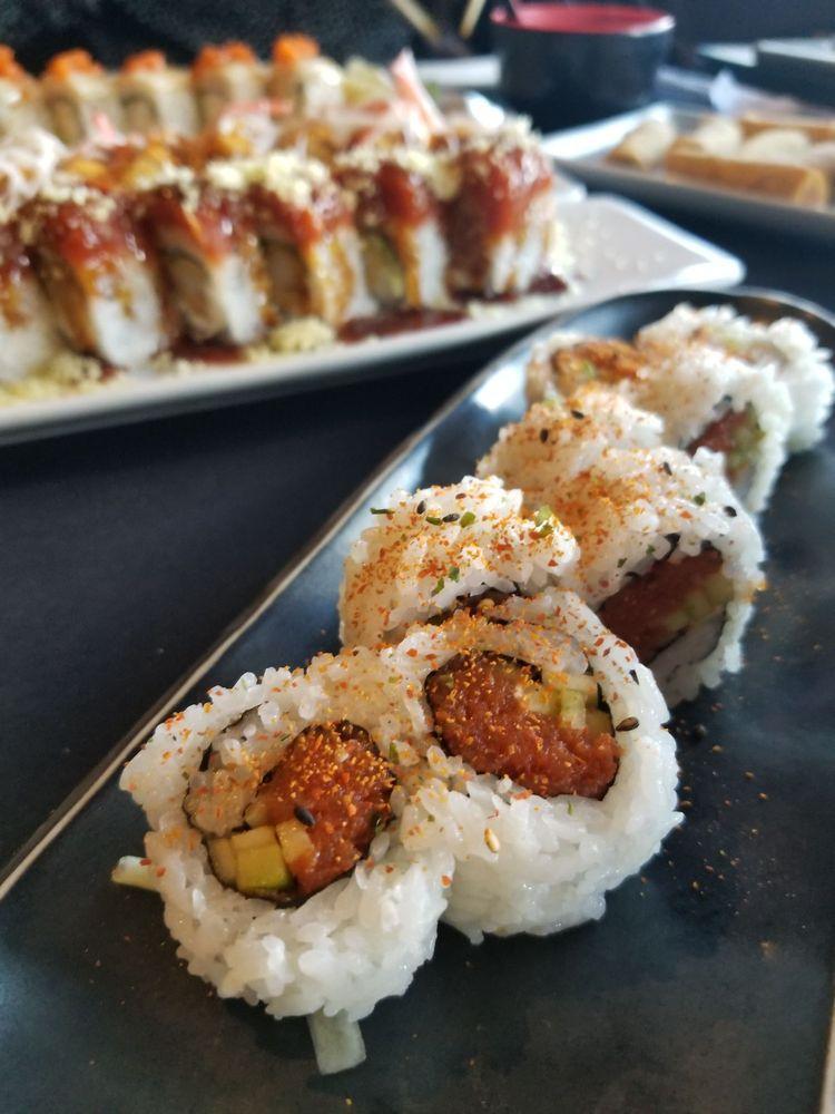 Spicy Tuna Roll · Spicy tuna, cucumber, rolled with rice on the outside.