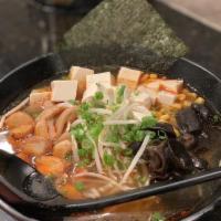 Vegetable Ramen · Tofu, bean sprouts, green onion, kikurage mushroom, corn and bamboo shoots.