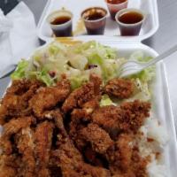 Panko Chicken · Chicken breaded in Japanese panko crumbs and fried. Bowl served over rice.