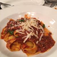 Pappardelle · Pork and beef ragu, black pepper and pecorino cheese.