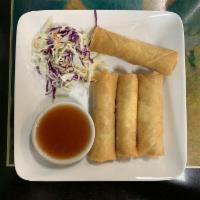 Spring Rolls · 4 pieces. Veggie rolls deep-fried and served with sweet and sour sauce.