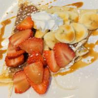 Peanut Butter and Fresh Bananas Crepe · 