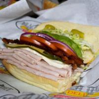 Surfin' Bird Sandwich · Turkey, avocado, bacon and cream cheese.