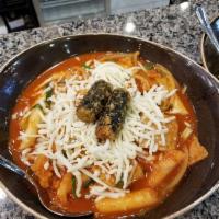 Tteokbokki · May be raw or undercooked. Rice cakes and fish cakes simmered with scallions and onion in Bo...