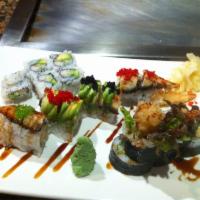 Shrimp Tempura Roll · Shrimp tempura, lettuce, cucumber and Japanese mayo & top with eel sauce