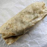 California Burrito · Served with rice, beans, onions and cilantro.  Anything else added to this is an extra charge.