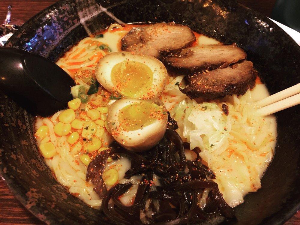 Red Tonkotsu Ramen · Chashu, egg and daily vegetable with spicy pork soup base.