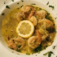 Shrimp Scampi · Jumbo shrimp & julienne zucchini, garlic white wine sauce.