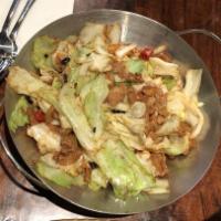 Wok Seared Cabbage with Pork Belly · 