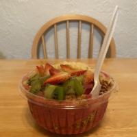 Berry Greens Pitaya Bowl · Dragonfruit, strawberry, mango, banana and coconut water blended - topped with granola, kiwi...