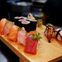 Sushi Combo · Sushi (7 pieces): tuna, salmon, yellowtail, white fish, shrimp (ebi), unagi, octopus and tun...