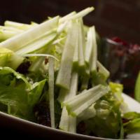 Apple Salad · Urban favorite. Romaine, apples, candied pecans, Gorgonzola, dried cranberries and apple cid...