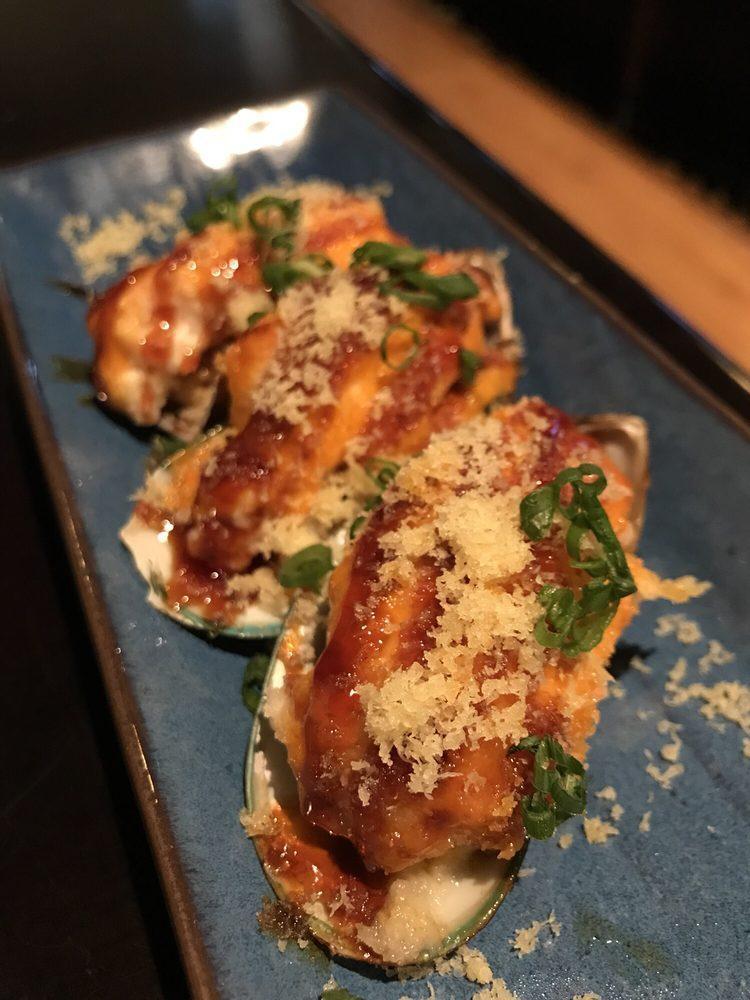 Dynamite Mussels · Baked with eel sauce & spicy mayo.