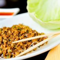 Chicken Lettuce Wrap · Stir fried chicken, lettuce wrapped with house sauce.
