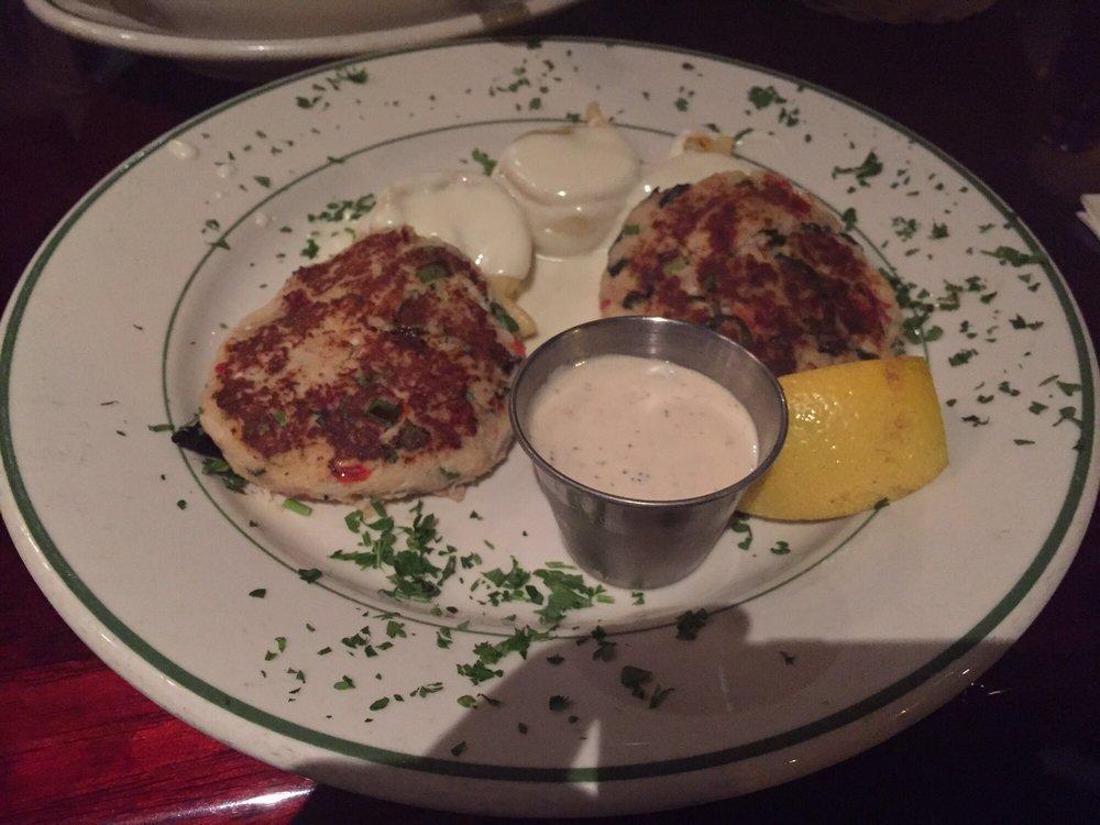 Crab Cakes · Served with choice of tortellini Alfredo or linguini tossed in olive oil and garlic.