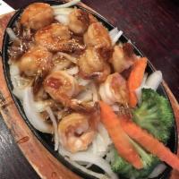 Shrimp Teriyaki · Served with white rice and miso soup or salad.