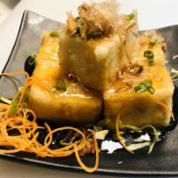 Agedashi Tofu · 5 pieces. Deep-fried tofu with homemade special sauce topped with green onion, fish flake. V...