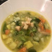 Minestrone · Seasonal Market Vegetable Soup, Croutons.