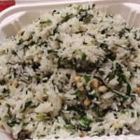 Spinach and Pine Nut Fried Rice · Spinach and pine nut fried rice. Gluten Free