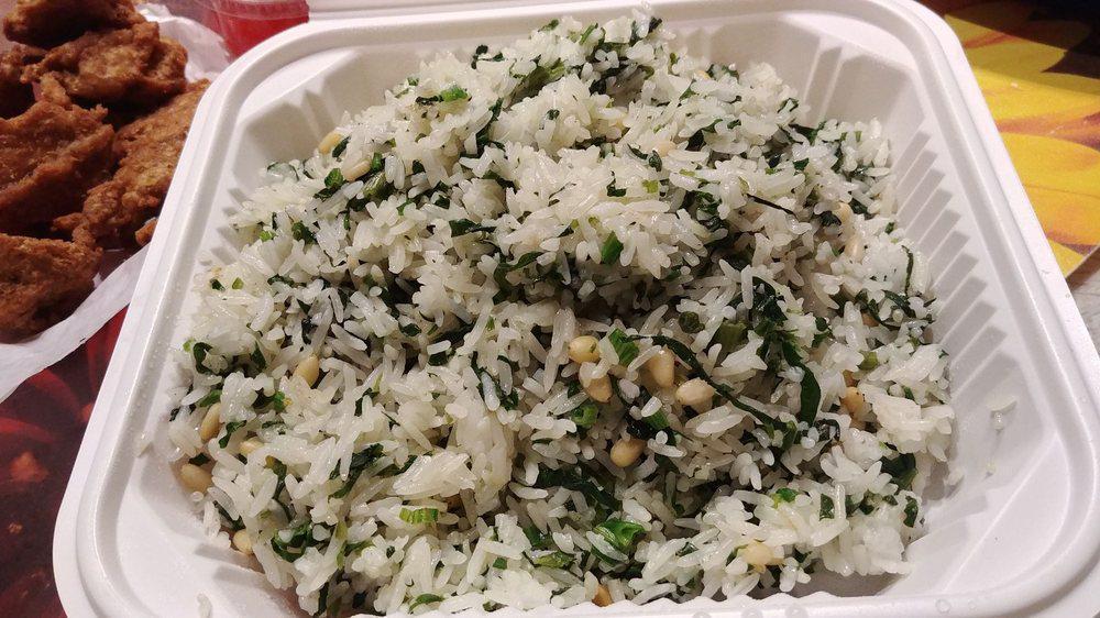 Spinach and Pine Nut Fried Rice · Spinach and pine nut fried rice. Gluten Free