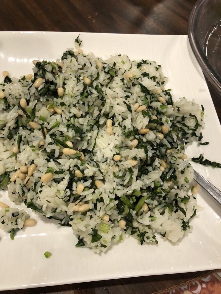 Spinach and Pine Nuts Fried Rice · Spinach and pine nuts fried rice.