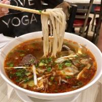 Bun Bo Hue · Spicy beef noodle soup.