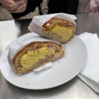 Ham and Gruyere Croissant Egg Sandwich · 