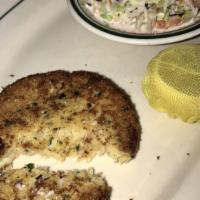 Jonah Crab Cake · With side of cole slaw and tartar sauce.