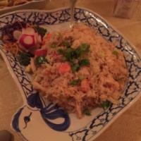 Thai Fried Rice · Thai style fried rice cooked with egg and mixed vegetables. 