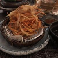 Veggie Tempura · Kabocha, onion, zucchini and shitake mushroom.