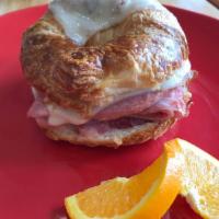 Ham and Cheese Croissant · Tavern ham, Swiss, and béchamel on a croissant.