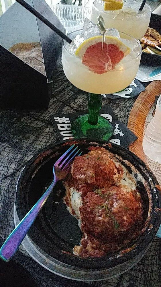 Capellini & Chicken Parm Meatball · Zesty marinara served with two chicken parm meatballs, ricotta, basil, and pecorino romano.