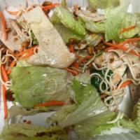 Chinese Chicken Salad · Peanut and crispy rice noodle.
