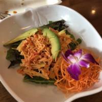 Kani Salad · Crab, avocado, seaweed salad, and Japanese vegetables.