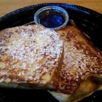 French Toast · 3 light and fluffy slices of brioche enveloped in a secret  egg batter 