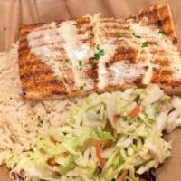 Mahi Mahi · Wild Caught.  Lean, mild and sweet taste with moderately firm flaky texture.  Served with ch...