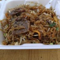 Pad Thai · Rice noodles, carrots, onions, eggs, stir-fried in a house sauce, topped with bean sprouts, ...