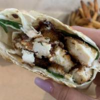 Lunch California Wrap · Toasted wrap stuffed with chicken, bacon, and spinach drizzled with fresh ranch.