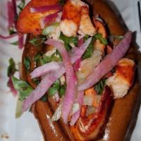 Connecticut Style Lobster Roll · Butter poached, with radish and green onion.