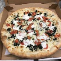 White Pizza · Hand-tossed pizza topped with a 4 cheese blend (mozzarella, ricotta, provolone, and Romano),...