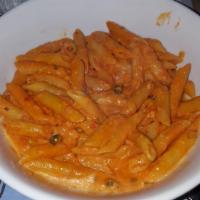 Penne Vodka · Shallot, tomato, capers, vodka and cream. Served with our fresh baked bread and a side Itali...