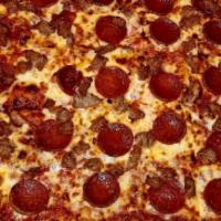 Pepperoni and Sausage Pizza · 