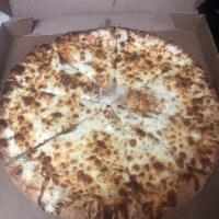 White Pizza · Made with ricotta, mozzarella, and olive oil.