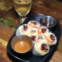 Summer Rolls · Fresh sweet corn kernels mixed in a batter with Thai curry paste.