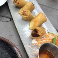 Deep Fried Vegetables Spring Rolls · Served with plum sauce. (3 Piece)