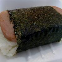 Spam Musubi · Rice with spam wrapped with seaweed.