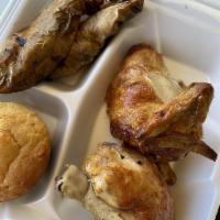 Chicken Combo · Served with two regular-size sides and one tortilla or cornbread.