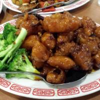 Orange Chicken · Served with choice of rice. Hot and spicy.