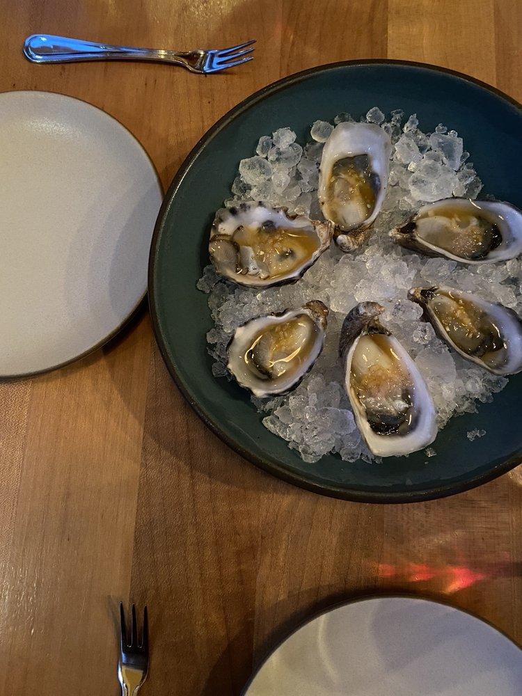 Half Dozen Raw Oysters with Sorrel and Chive Migmonette · 